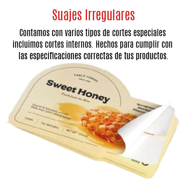 etiqueta corte irregular